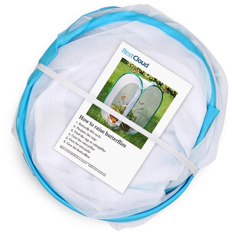 RESTCLOUD 36" Large Monarch Butterfly Habitat, Giant Collapsible Insect Mesh Cage Terrarium Pop-up 24 x 24 x 36 Inches - Image 3